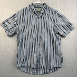 J Crew Men's Cotton Button Up Short Sleeve Size Medium Striped